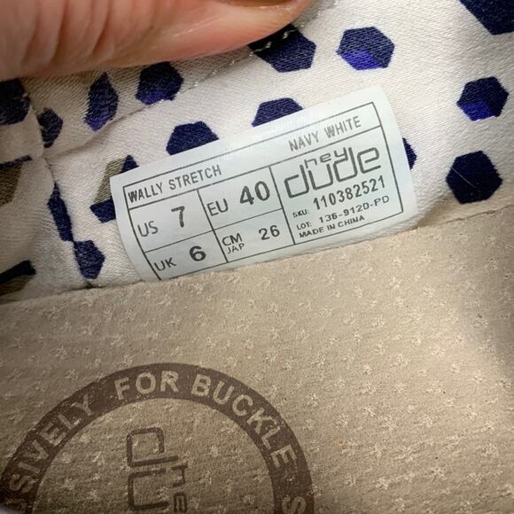 Hey Dude Wally Stretch Men’s Blue Sneaker Casual Shoe S-037 Sz 7 - Picture 7 of 9